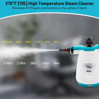 1 x RAW Customer Returns Hombasing Steam Cleaner, Portable Handheld Steam Cleaner with 9 Accessories, 1050W Steam Cleaner Upholstery for Home Use, 350ML Water Tank, for Kitchen Furniture Floor Bathroom Car Window - RRP €39.34