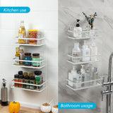 1 x RAW Customer Returns Stocomodi 3-Pack Shower Caddy Basket Adhesive Wall Mounted Shower Shelf Conditioner Shampoo Holder Spice Rack with Sticker Bathroom Kitchen Organizer White  - RRP €30.14