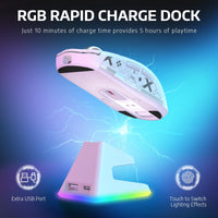 1 x RAW Customer Returns VGN Game Power Attack Shark X6 Superlight Wireless Gaming Mouse with RGB Charging Station, 49g Ultralight Mouse, PixArt PAW3395 Sensor, 26000DPI, 2.4G BT Wired, Griptape Set, G502, PC Mac, White - RRP €58.99