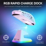 1 x RAW Customer Returns VGN Game Power Attack Shark X6 Superlight Wireless Gaming Mouse with RGB Charging Station, 49g Ultralight Mouse, PixArt PAW3395 Sensor, 26000DPI, 2.4G BT Wired, Griptape Set, G502, PC Mac, White - RRP €58.99