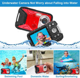 1 x RAW Customer Returns Heegomn Waterproof Digital Camera for Kids, 16MP Full HD 1080P, 8X Digital Zoom, Underwater Camera for Teens Beginners Red  - RRP €63.89