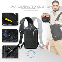 1 x RAW Customer Returns hk Shoulder Bag Men Waterproof Shoulder Bag Fanny Pack for 11.3 inch iPad Chest Bag Small with USB Charging Port Crossbody Bag Anti-Theft Sling Bag for Work Leisure Sports Travel Black - RRP €36.29