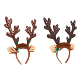 1 x Brand New Lurrose 2 Pieces Reindeer Antler Headbands Reindeer Ear Headband Glitter Antler Headband with Bell for Christmas Party - RRP €19.2