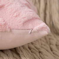 1 x Brand New MIULEE Set of 2 Wool Cushion Covers Sofa Cushion Decorative Cushion Wave Polyster Cushion Covers Couch Cushion Soft Cushion Cover Decorative Pillow Cover Hidden Zipper Living Room Bedroom 40 x 40 cm Light Pink - RRP €16.63