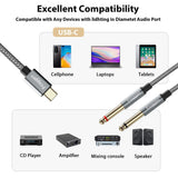 1 x RAW Customer Returns USB C to 6.35mm Cable, Type C to Dual 6.35mm, 1 4 TS AUX Y Audio Cable, Type C Male to 1 4 Splitter Cable, Audio Cable for iPhone 15 Series Smartphone Tablet Laptop Amplifier speaker - RRP €22.99