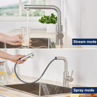 1 x RAW Customer Returns Lonheo Kitchen Faucet Extendable, High Pressure Kitchen Faucet with Shower Extendable, Stainless Steel Mixer Tap Kitchen Sink Faucet with 2 Water Jet Types Dishwasher - RRP €51.61