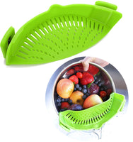 4 x Brand New BOBOZHONG Silicone food strainer clip-on silicone strainer filter silicone strainer for clip-on kitchen strainer, pasta strainer, strainer, for draining fruit, vegetables, pasta green  - RRP €81.6