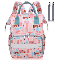 1 x RAW Customer Returns Lakpopya Diaper Backpack Baby Changing Bag Backpack for Stroller, Fashionable Diaper Backpack with Pattern and Multiple Compartments, Latest Styles Pink  - RRP €29.87