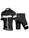 1 x RAW Customer Returns INBIKE cycling jersey men s short sleeve women s cycling clothing men s set short cycling jersey and cycling shorts with seat pad black, L  - RRP €37.99