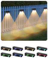 1 x RAW Customer Returns AGPTEK Solar Lights, Solar Fence Lights, 5 Lighting Modes, 8 Colors RGB, Wall Lights, IP65 Waterproof, for Fence, Terrace, Wall, Balcony Decoration, 8 Pieces - RRP €40.79