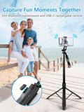 1 x RAW Customer Returns Cell Phone Tripod, UTEBIT 1.6m Extendable Selfie Stick with Bluetooth Remote Control and Fill Light, 360 Rotation Aluminum Tripod Cell Phone Holder, Smartphone Tripod Compatible with iPhone, Android, Gopro, Camera - RRP €24.19