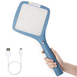 1 x RAW Customer Returns mafiti Electric Fly Swatter Extra Strong 3000V, Wasp Trap Spider Catcher Mosquito Trap Insect Catcher with USB Rechargeable and LED Lighting, Ideal for Indoors and Outdoors Blue  - RRP €14.99