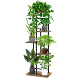 1 x RAW Customer Returns MYMULIKE 5 Tier Wooden Metal Plant Stand Indoor Outdoor 94 cm Corner Flower Shelf Plant Shelf for Multiple Plants Flower Stand Plant Stairs for Outdoor Balcony Garden Living Room A  - RRP €55.0