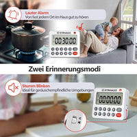 1 x RAW Customer Returns STRHAGO Digital Kitchen Timer Magnetic, Kitchen Timer, Egg Timer, Silent Loud Sound Alarm, Large LCD Screen, Countdown Timer for Studying, Baking, Cooking, Sports White  - RRP €10.99