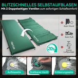 1 x RAW Customer Returns HIKENTURE Self-Inflating Sleeping Mat, 10CM Thick Camping Foam Mattress, Ultra-Thick Self-Inflating Air Mattress, Comfortable Sleeping Mat for Outdoor, Tent, Hiking, Travel Dark Green-C4  - RRP €80.66