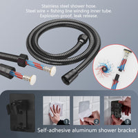 1 x RAW Customer Returns STOAT bidet hand shower, complete with shower head, 1.5 meter long shower hose and sticky shower head holder. bidet shower, muslim shower, hand shower toilet, bidet hand shower for toilet, black - RRP €14.81