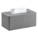 1 x RAW Customer Returns MEIBOOCH Stylish PU Leather Rectangle Tissue Box Cover with Magnetic Bottom for Bathroom, Bedroom or Office Wood Grain Gray  - RRP €22.99