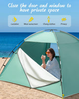 1 x RAW Customer Returns Forceatt beach tent, portable extra light beach tent, sun protection beach, for 3-4 people, with UV protection 50 , easy installation, for family, beach, garden, camping - RRP €35.28