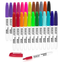 1 x RAW Customer Returns Shuttle Art Permanent Marker fine, 24 permanent markers colored with fine tip, permanent foil pen, waterproof pens, felt-tip pens, suitable for painting and coloring plastic, stone and glass. - RRP €13.04