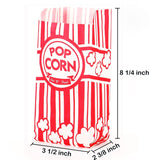 1 x RAW Customer Returns Tebery 200 pieces popcorn bag, paper bags party bag, popcorn box candy bag, red and white striped, 9 x 6 x 21 cm - RRP €18.99