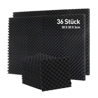 1 x RAW Customer Returns AUSLET-36 pieces acoustic panels for rooms, 30 x 30 x 3 cm egg crate foam panels, sound insulation acoustic foam for ceilings, sound-absorbing wall panels for gaming, soundproof foam panels for walls. - RRP €38.99