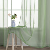 1 x RAW Customer Returns MIULEE Set of 2 Voile Curtains with Eyelets Transparent Curtain Made of Voile Polyester Eyelet Curtain Transparent Living Room Airy Decorative Curtain for Bedroom Grey Green 215 x 140cm H x W, Grommet Top - RRP €29.92