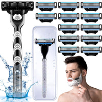 10 x Brand New Duyteop Men s Razor With 3 Blades, Razor With 3 Blades, Replacement Blades With 3-Blades For Wet Shavers, 12 x Three-Layer Razor Head For Men, 1 x Razor Handle, 1 x Razor Cassette Box - RRP €167.2