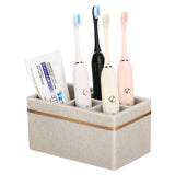 1 x RAW Customer Returns Shinowa Toothbrush Holder, 5 Compartments Electric Toothbrush Holder with Drain Hole Toothbrush Stand Resin Toothbrush Holder Bathroom Toothbrush Holder for Toothpaste, Sand Khaki - RRP €22.99