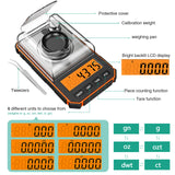 2 x RAW Customer Returns ORIA Digital Precision Scale 0.001g, Milligram Scale 50g 0.001g, Precise Pocket Scale with LCD Display, Lab Digital Scale, Portable Mini Scale with Weighing Pan, Calibration Weights and Tweezers - Orange - RRP €46.7