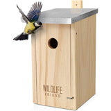 1 x RAW Customer Returns WILDLIFE FRIEND I Nesting box with metal roof according to NABU made of solid wood for great tits Co. - weatherproof, untreated, tit box, birdhouse for tits - nesting aid with 32 mm entry hole - RRP €41.77