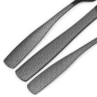 1 x RAW Customer Returns Cutlery Set, Bettlife 16 Piece Stainless Steel Dinnerware Set, Knife and Fork Set, Service for 4, Unique Pattern Design, Dishwasher Safe, Easy to Clean Black Diamond - RRP €20.4