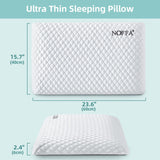 1 x RAW Customer Returns NOFFA Thin Cooling Pillow for Sleeping Adults, Ice Silk Gel Memory Foam Pillow Flat, Children s Pillow 40x60, Dormouse Small Pillow for Stomach Sleepers Pillow - RRP €36.99