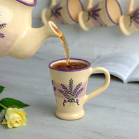 1 x Brand New City to Cottage - Coffee mug cappuccino cup Lavender motif Handmade Coffee cup Ceramic tableware - RRP €20.75