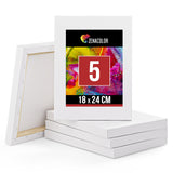 1 x RAW Customer Returns Zenacolor Set of 5 Canvas for Painting 50x70 - Wooden Frame 100 Cotton 340GSM - Canvas for Painting for Acrylic Colors, Oil, Tempera - Large Size Canvas for Artists - RRP €40.55