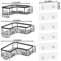 1 x RAW Customer Returns Menbyci 3 Piece Shower Shelf Without Drilling Corner, Shower Shelf Corner, Bathroom Corner Shelf Without Drilling, Corner Shelf Bathtub, Shower Shelf Shower Organizer for Bathroom Shower Storage Black  - RRP €26.21