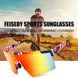 1 x RAW Customer Returns FEISEDY Sports Sunglasses Men Cycling Glasses for Women Sports Glasses UV400 Protection Cycling Glasses for Outdoor Activities B2837 - RRP €21.05