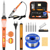 1 x RAW Customer Returns Soldering iron, SREMTCH Upgraded soldering iron set with ON OFF switch, adjustable temperature 200 450 , 5 soldering iron tips, soldering wire, soldering iron stand PU bag - RRP €21.42