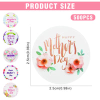 6 x Brand New 500pcs Happy Mother s Day Stickers 2.5cm Round Sealing Stickers for Crafts, Cards, Gift Wrapping, Scrapbooking, Envelope, Crafting, 6 Designs Pattern A  - RRP €122.4