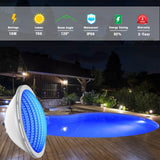 1 x RAW Customer Returns LyLmLe LED pool lighting PAR56, 30W swimming pool LED 316L stainless steel, IP68 waterproof LED underwater spotlight replaces 300W PAR56 halogen lamps 3000lm, 120 beam angle, 12V AC DC, 6000K white - RRP €79.99