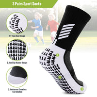 1 x Brand New WACCET Non-Slip Sports Sock, Men s Women s Football Socks Reinforced Breathable and Anti-Blister Hiking Socks Socks for Adults, Children 3 Pairs, M  - RRP €31.2