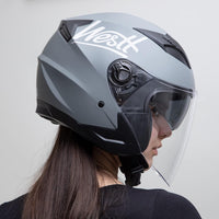 1 x RAW Customer Returns Westt jet helmet with visor and sun visor motorcycle helmet men women scooter helmet moped helmet moped chopper helmet motorcycle half helmet open-face helmet pilot helmet ECE DOT certified - RRP €69.95