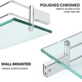 1 x RAW Customer Returns SAYAYO Bathroom Shelf, 60 CM Stainless Steel Shower Glass Shelf, Wall Shower Shelves, 8 MM Tempered Glass, for Bathroom Kitchen, Polished Chrome, EGC1000-60-C - RRP €52.56