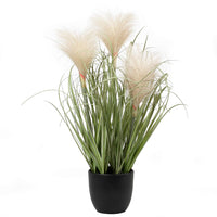 1 x RAW Customer Returns Briful Artificial Pampas Grass Bush Decorative Artificial Plant Artificial Grass Decorative Plant Ornamental Grass in Black Plastic Pot - RRP €20.16