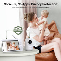 1 x RAW Customer Returns bonoch 7 Baby Monitor Camera, 720P Baby Monitor with Camera Without WiFi, 6000mAh Battery, VOX Mode, Automatic Night Vision, Hack-Proof, Remote PTZ, 8 Lullabies - RRP €127.49