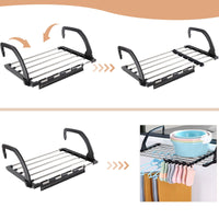 1 x RAW Customer Returns Bizcasa Foldable Clothes Rack, Towel Rack, Clothes Dryer, Stainless Steel Clothes Rack, Radiators and Balcony Drying Rack, for Clothes, Socks, Shoes 42-73cm  - RRP €22.19