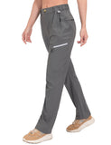 1 x Brand New Mapamyumco Women s Stretch Outdoor Hiking Trousers Cotton Soft Jogger Drawstring Zip Pockets Jogging Bottoms Trekking Hoend and Lightweight Gray XL - RRP €32.99