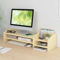 1 x RAW Customer Returns Catekro Monitor Stand, Ergonomic Laptop Computer Stand, Wooden Monitor Stand, Desktop Computer Organizer White Maple  - RRP €46.42