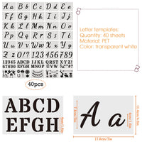 1 x RAW Customer Returns Letter Stencil 40 Pieces Alphabet Stencils Reusable Plastic Letter Number Stencils for Painting On Wood Uppercase Numbers Letters Lowercase Letters - RRP €9.99