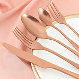 1 x RAW Customer Returns BEWOS cutlery set for 6 people, 30-piece rose gold matt cutlery set including knife, fork, spoon, stainless steel cutlery, dishwasher safe - RRP €31.88