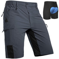 1 x RAW Customer Returns Cycorld MTB Pants Men s Cycling Shorts, Quick-drying MTB Shorts with Seat Pad, Elastic Cycling Pants Outdoor Sport Men s MTB Bike Shorts New Gray with Underwear 3XL - RRP €42.99